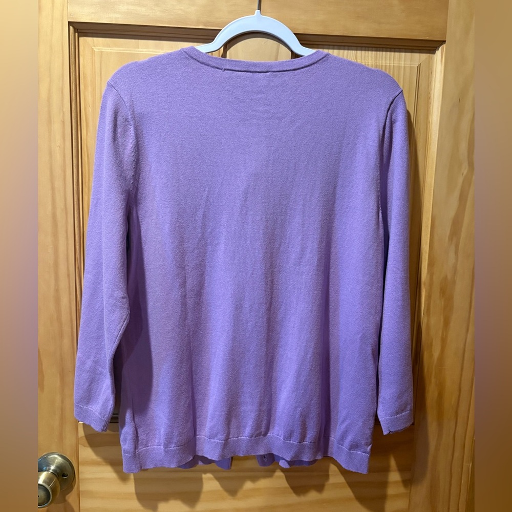 Talbots lavender button-down cardigan sweater wom… - image 2